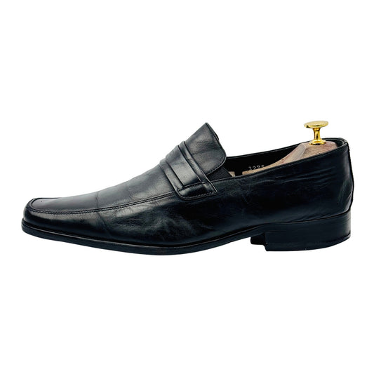 Hugo Boss Men's Black Leather Penny Heel Loafers (Size 42.5)