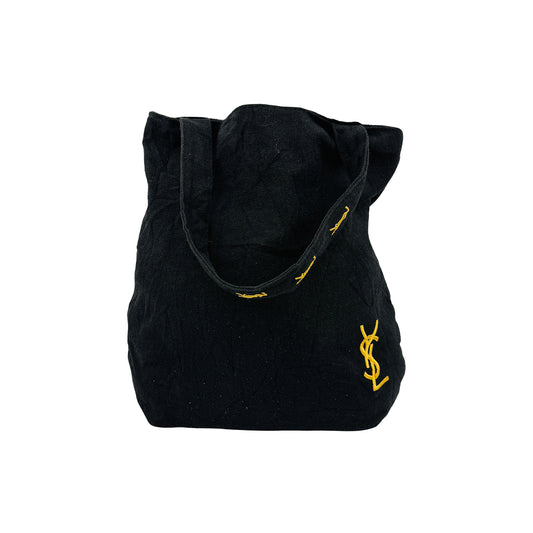 Saint Laurent Parfums Black Cotton Canvas Tote Bag