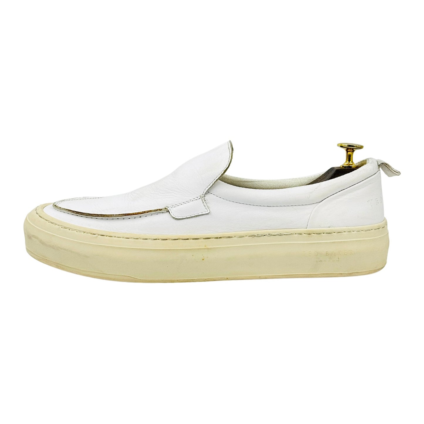 Ted Baker White Leather Platform Shoes (Size 42.5)