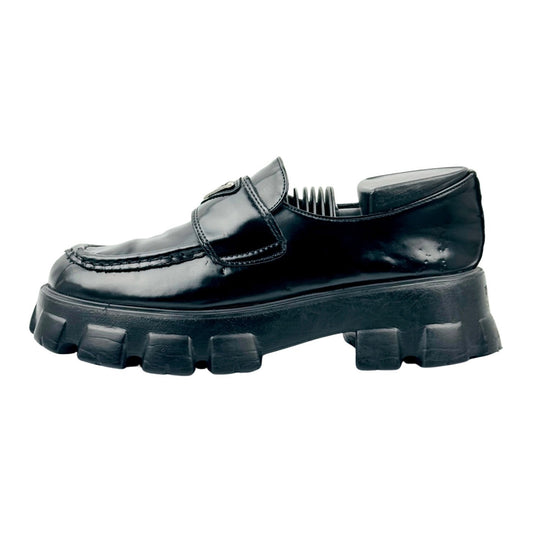 Prada Monolith Brushed Leather Loafers (Size 37/37.5) - 2DE129_B4L_F0002_F_G000