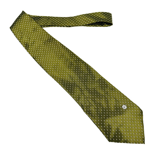Versace Olive Green 'Motifs' Silk Tie (Size Regular)