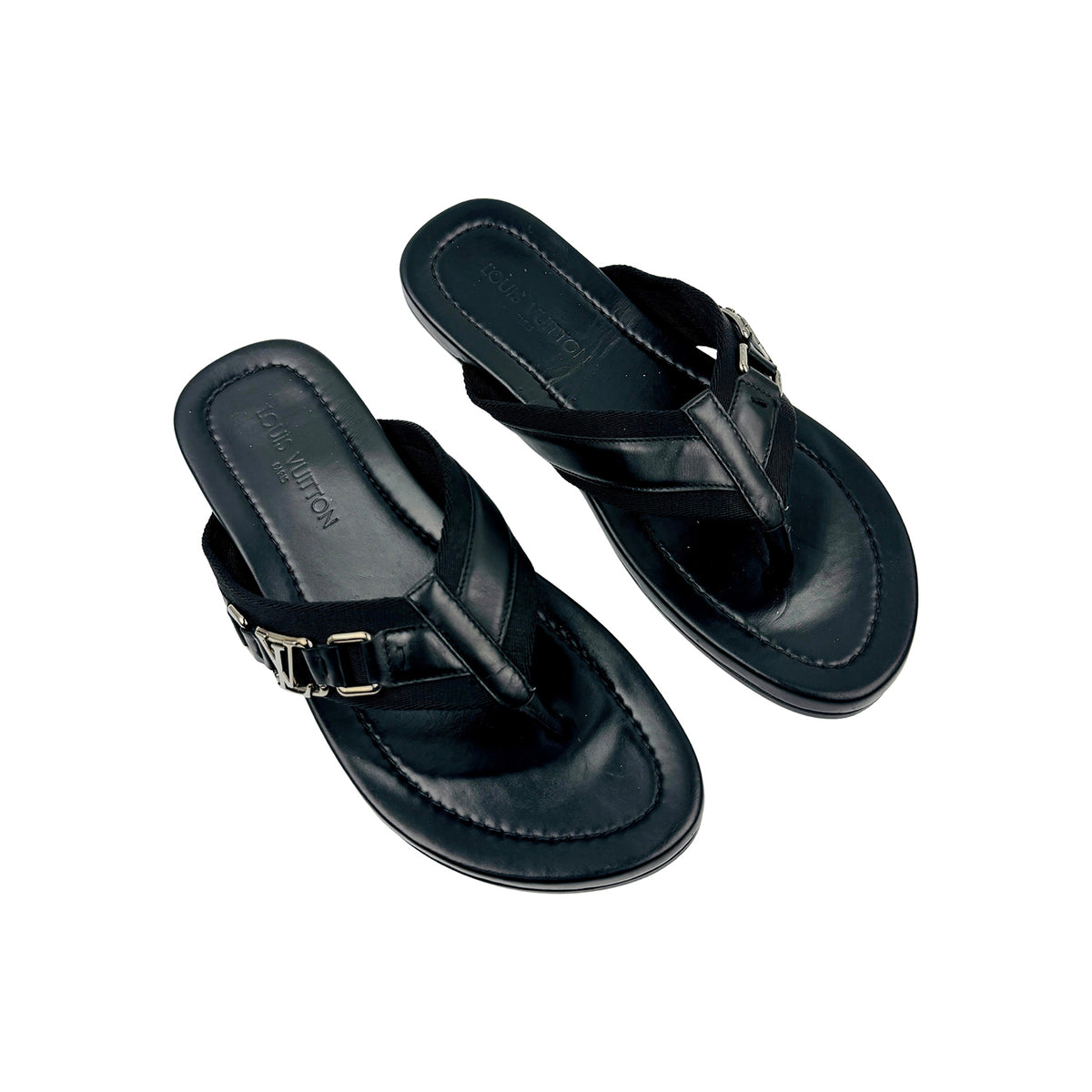 Louis Vuitton Atoll Black Thong Slides (Size 43/43.5)