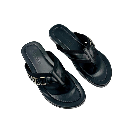 Louis Vuitton Atoll Black Thong Slides (Size 43/43.5)