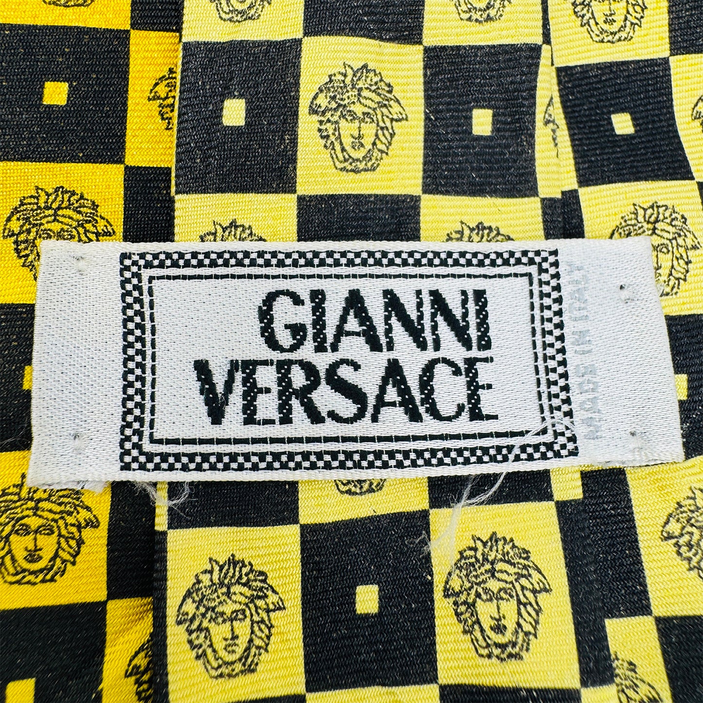 Versace Yellow 'Medusa Head Motif' Tie (Size Regular)