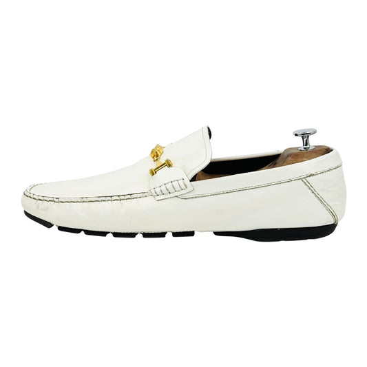Versace Men's White Patent Leather Loafers (Size 45/45.5)