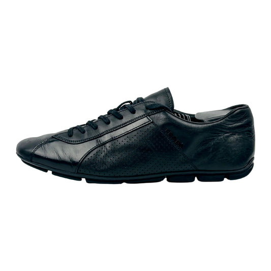 Prada Men's Black Leather Sneakers (Size 42)