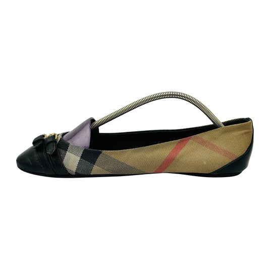 Burberry Women's Check Canvas Italian Flats (Size 39.5/40)