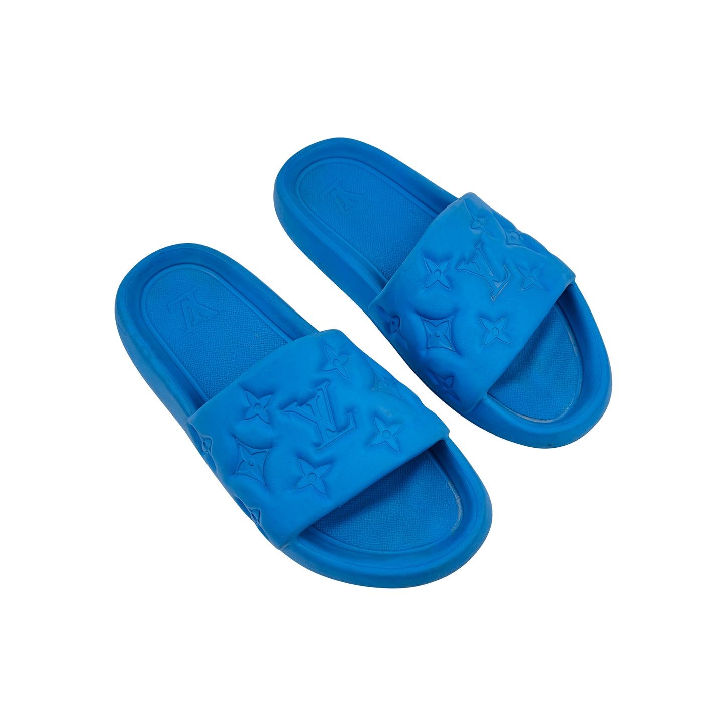 Louis Vuitton Men's Waterfront Blue Slides (Size 44)
