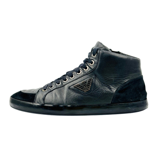 Emporio Armani Black High Top Sneakers (Size 44)