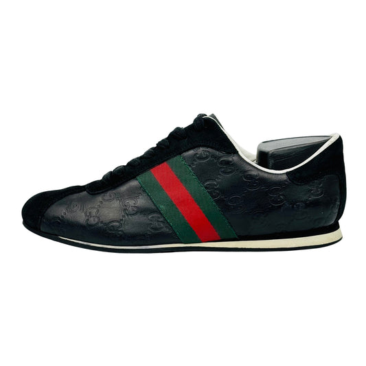 Gucci Men's Black Leather Suede Sneakers (Size 39.5/40)
