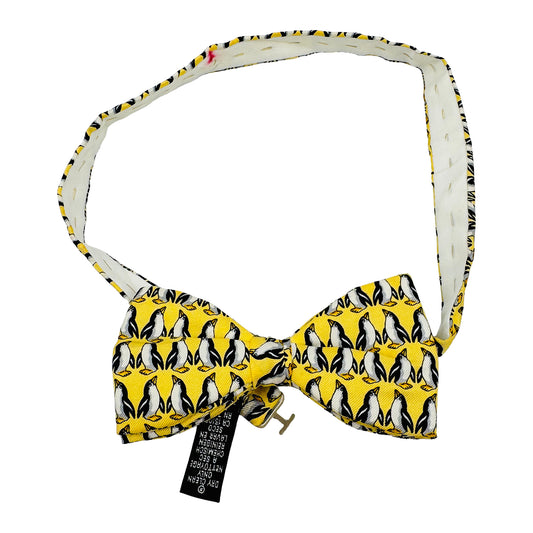 Tie Rack Yellow 'Animal Print' Silk Bow Tie (Size Regular)