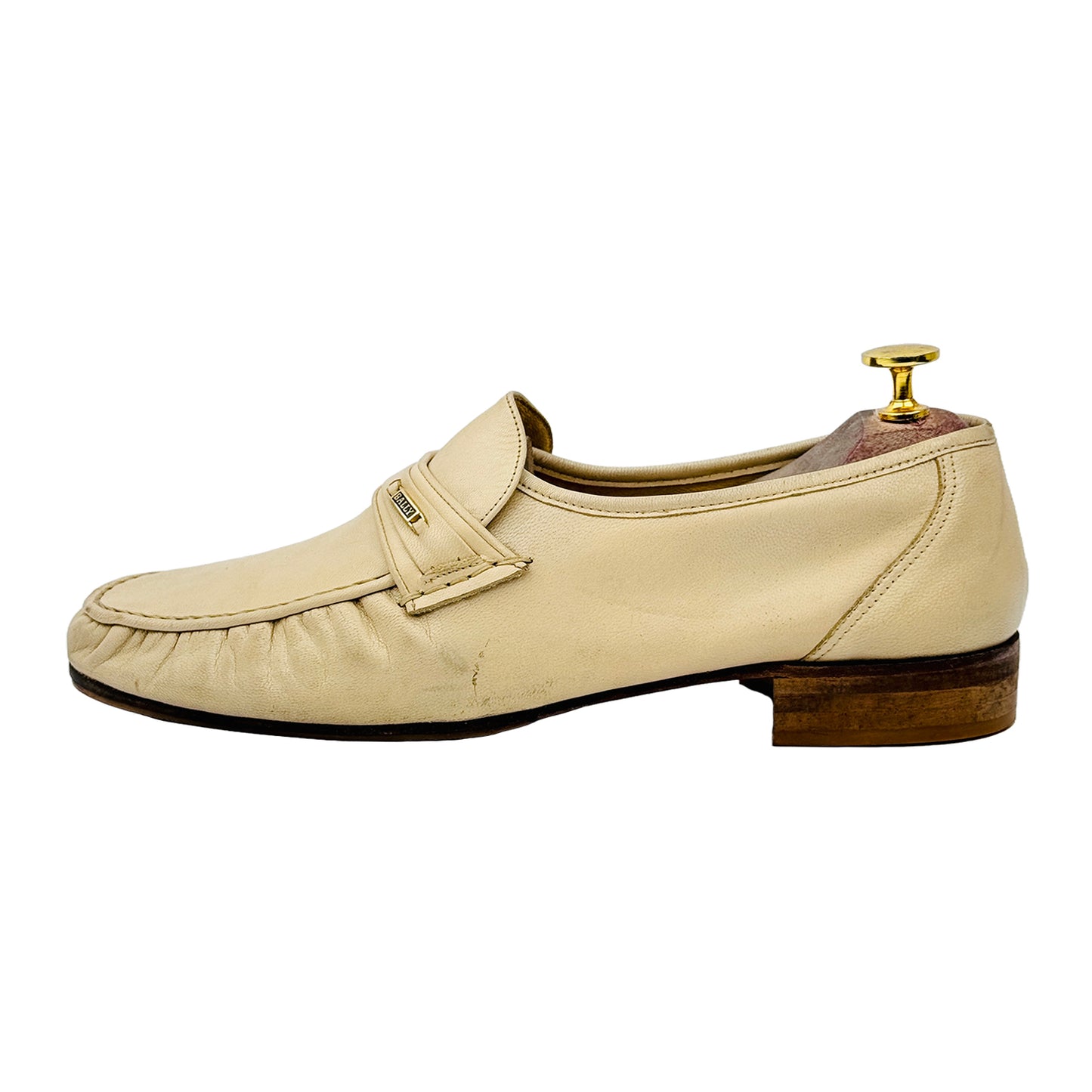 Bally Men's Light Beige Leather Loafers (Size 41/41.5)