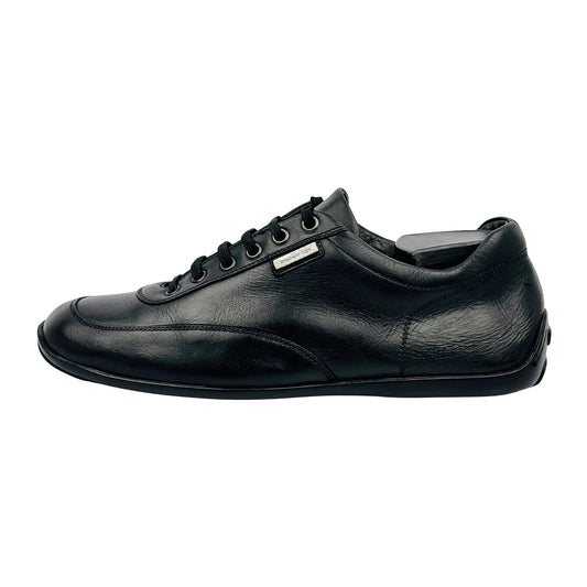 Ermenegildo Zegna Men's Black Leather Sneakers (Size 41/41.5)