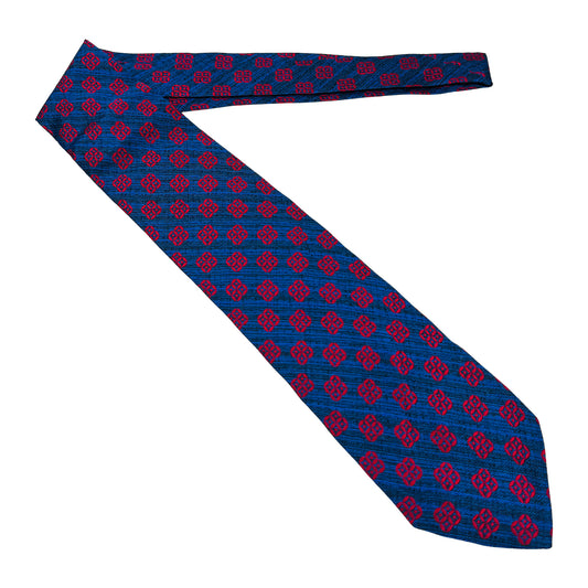 Christian Dior Navy 'Geometric Pattern' Tie (Size Regular)