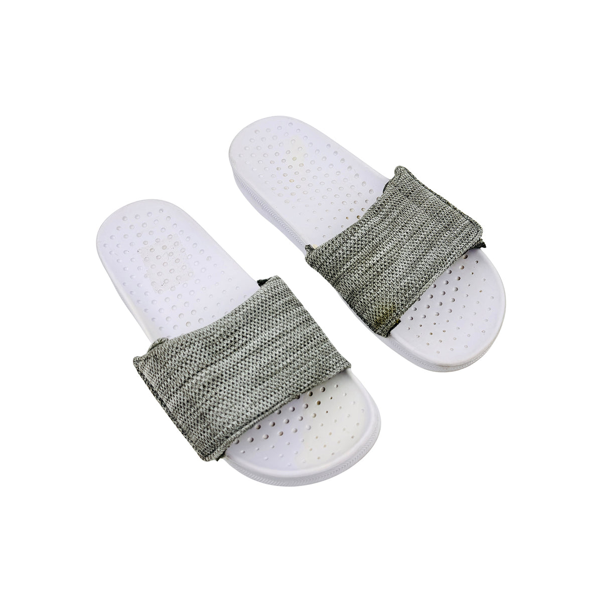 Aldo Grey White Knit Adjustable Strap Slides (Size 41)
