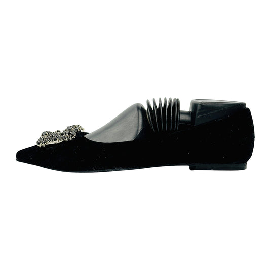 Roger Vivier Black Velvet Ballet Flats (Size 39)