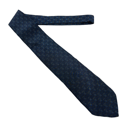 Givenchy Navy Blue 'Geometric Pattern' Tie (Size Regular)