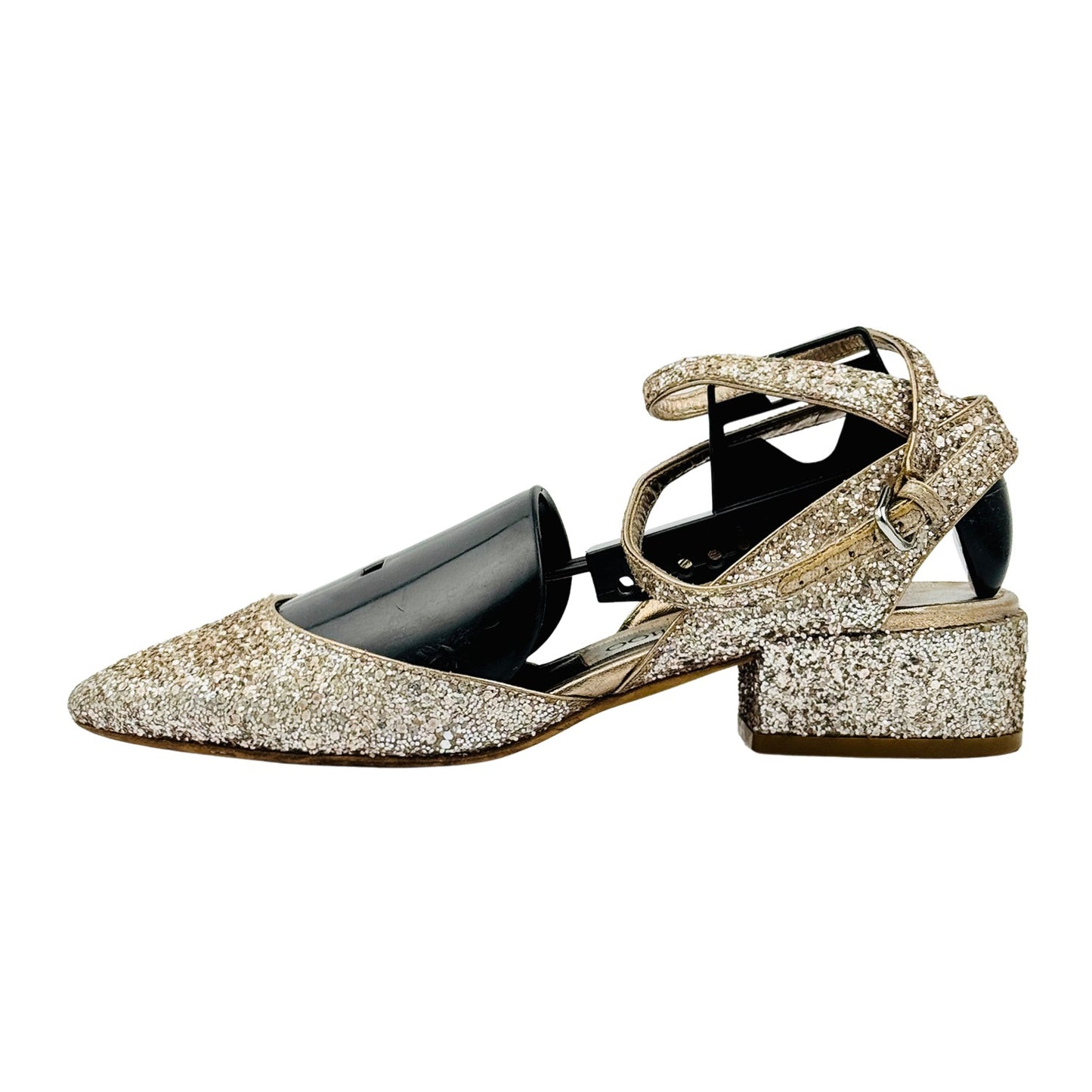 Jimmy Choo Vicky 'Champagne Glitter' Slingback Heels (Size 36)