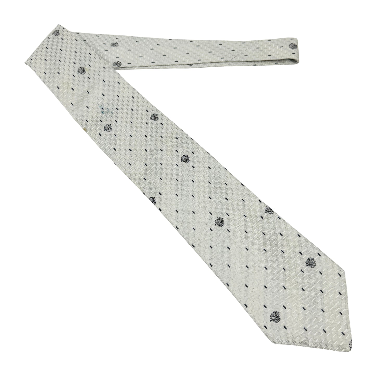 Versace Cream 'Black Motifs' Tie (Size Regular)