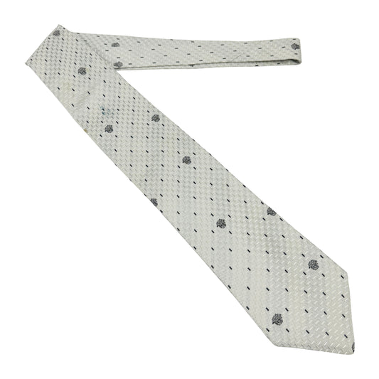 Versace Cream 'Black Motifs' Tie (Size Regular)
