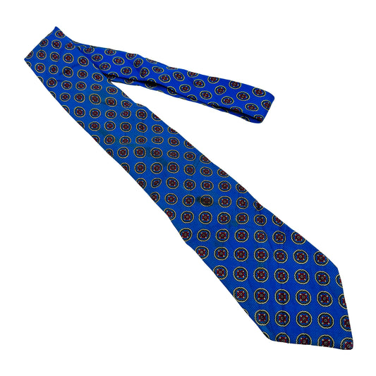Lanvin Bright Royal Blue 'Medallion Pattern' Tie (Size Regular)