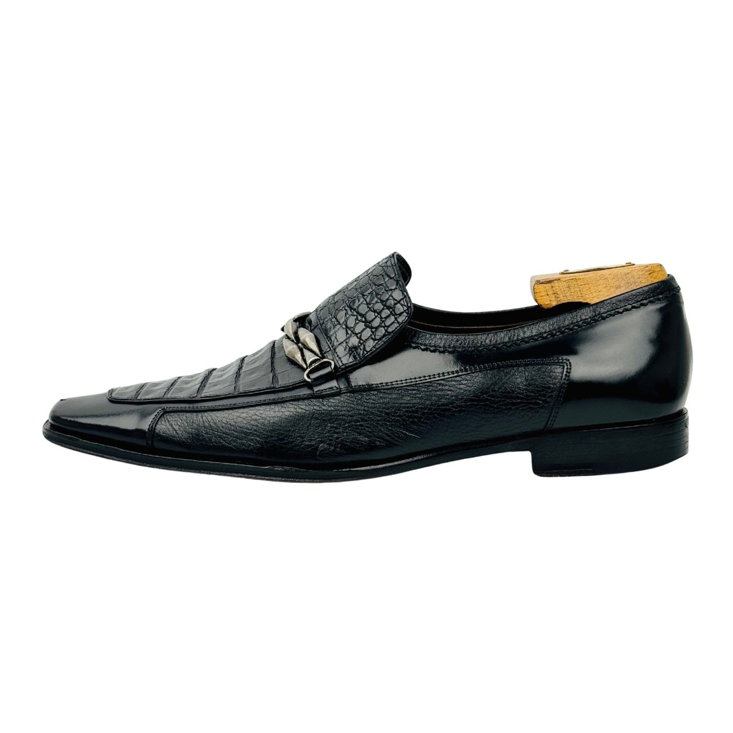 Mezlan Men's Black Alligator Leather Loafers (Size 44)