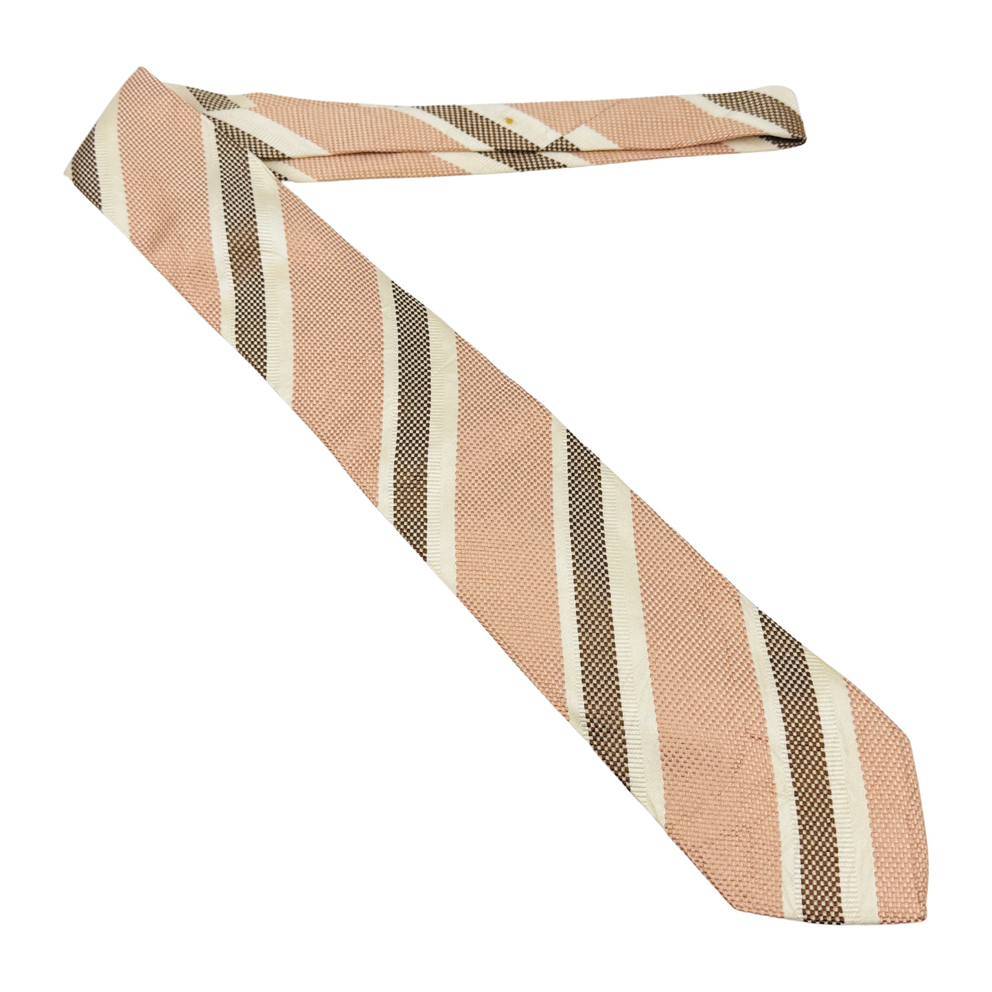 René Lezard Peach 'Diagonal Stripes' Tie (Size Regular)