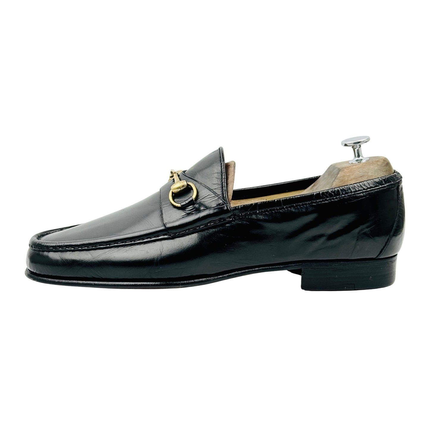 Gucci Men's Black Leather Horsebit Loafers (Size 44/44.5)
