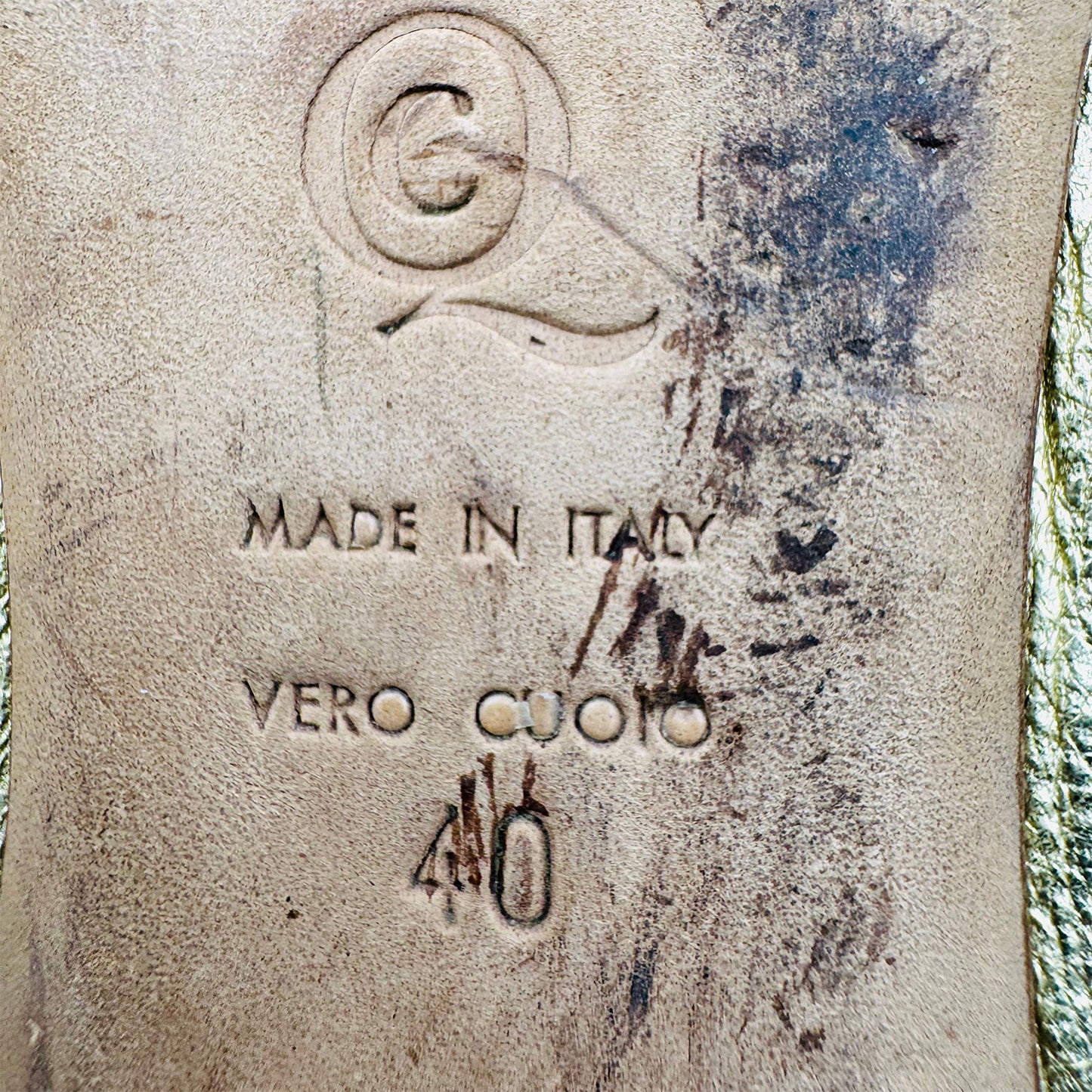 Alexander McQueen Gold Sequin Skull Flats (Size 40) - 294034