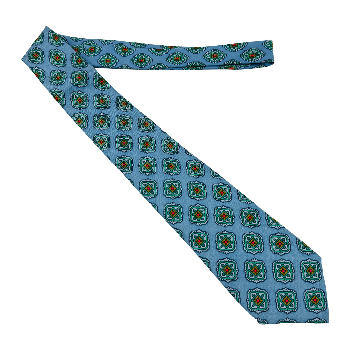 Yves Saint Laurent Light Blue 'Geometric Motifs' Tie (Size Regular)