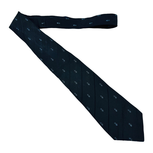 Lanvin Paris Dark Navy 'Motifs' Tie (Size Regular)