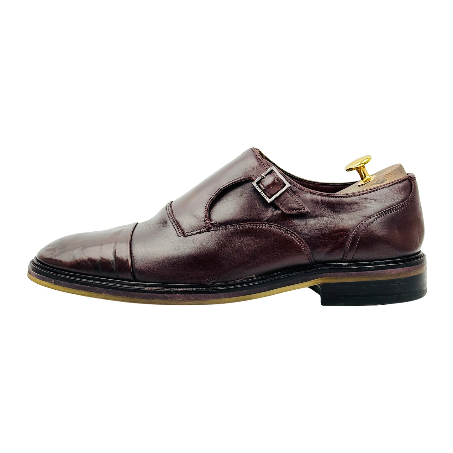 Ted Baker Men's Brown Leather Monk Strap Shoes (Size 42)
