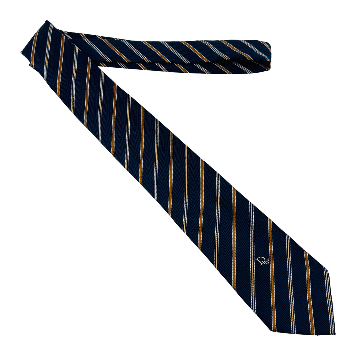 Christian Dior Navy 'Diagonal Stripes' Tie (Size Regular)