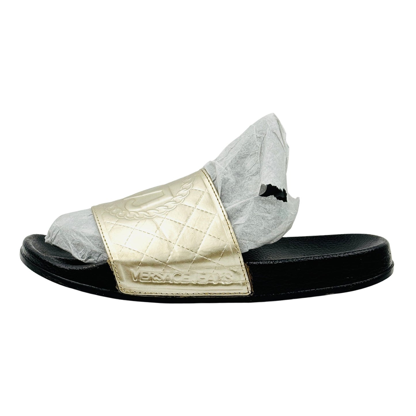 Versace Jeans 'Gold Black' Slides (Size 38)