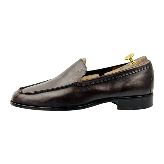 Tods Men's Dark Brown Leather Loafers (Size 43)