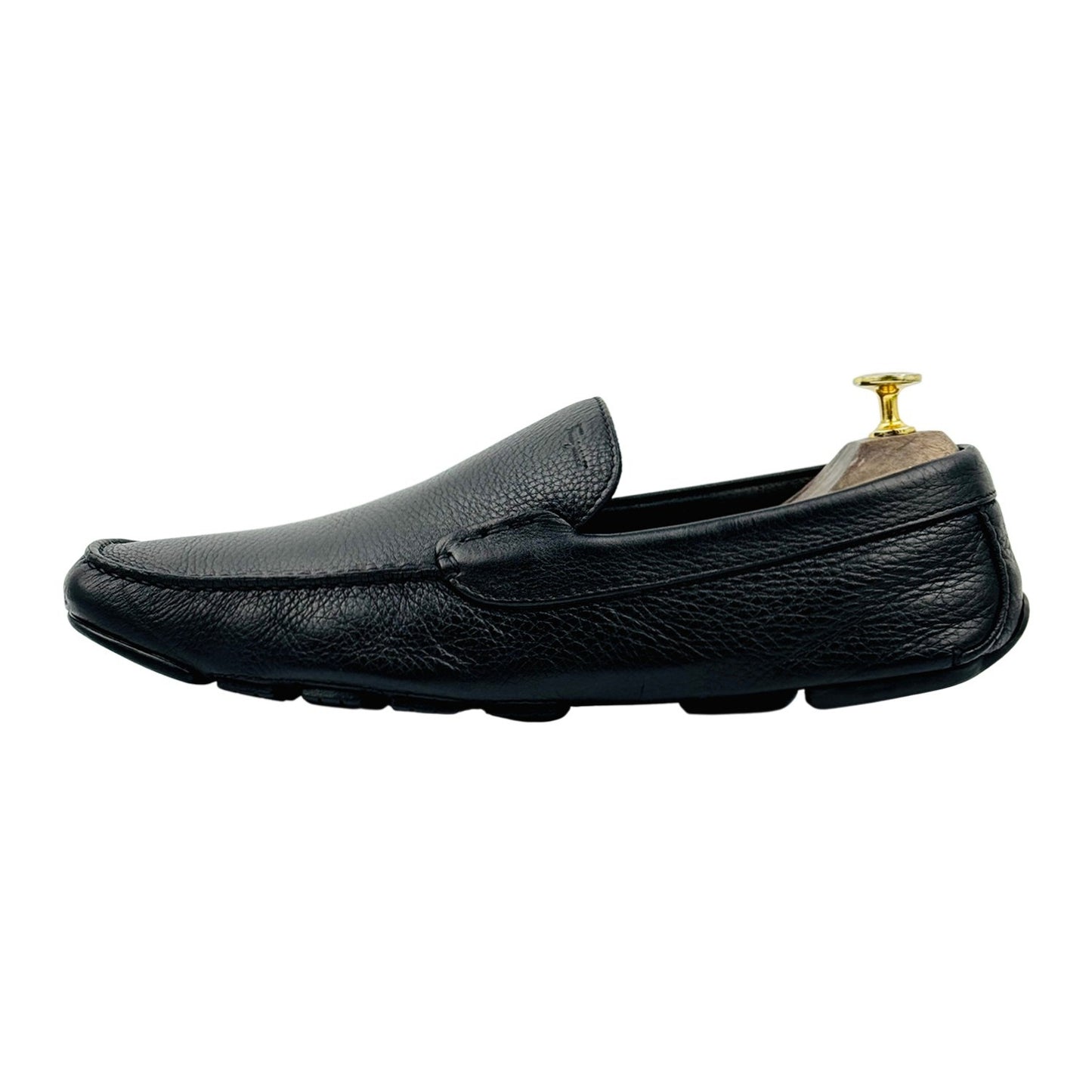 Salvatore Ferragamo Black Grained Leather Loafers (Size 42.5)