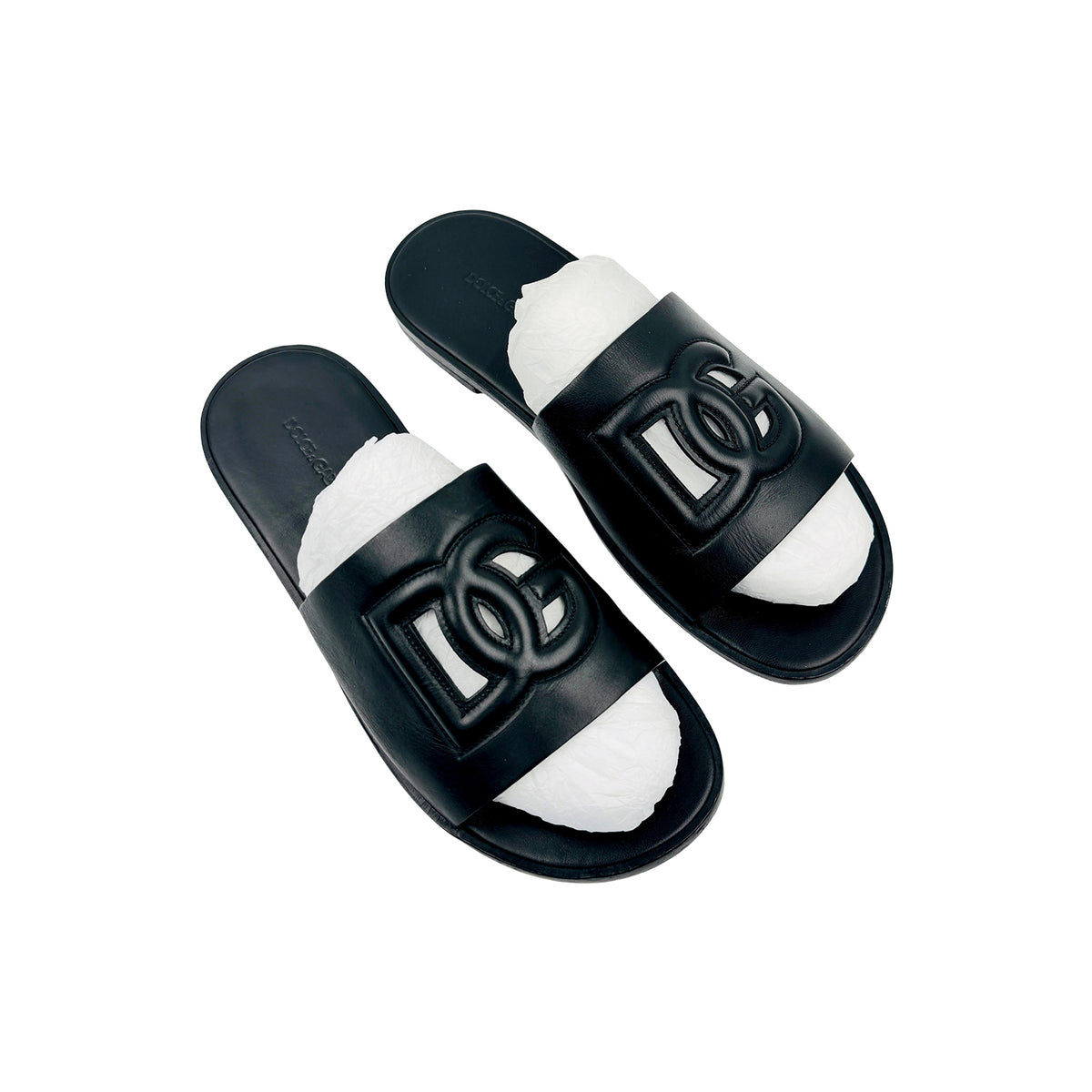 Dolce & Gabbana Calfskin Leather Slides (Size 44/44.5) - A80397A036380999