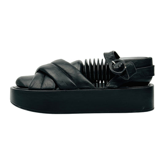 Zara Women's Black Flatfoam Sandals (Size 39)