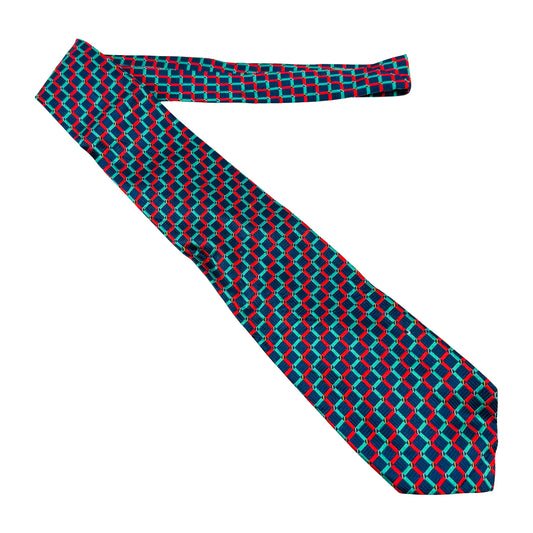 Michele Sartori Navy Blue 'Geometric Accents' Tie (Size Regular)