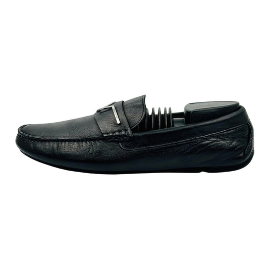 Versace V-Logo Bit Driver Black Loafer (Size 41/42)