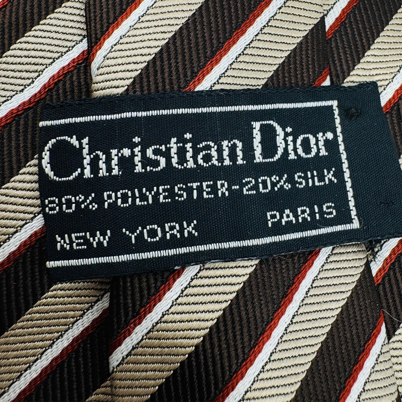 Christian Dior Men's Brown 'Diagonal Stripes' Tie (Size Regular)