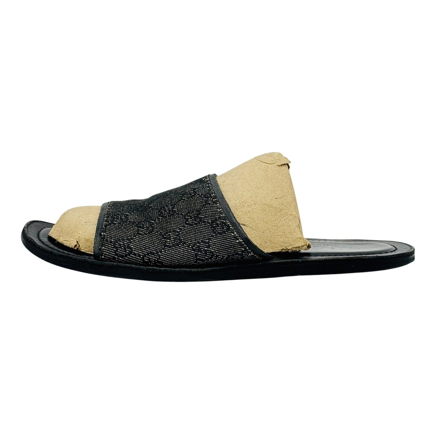Gucci Men's Black GG Monogram Slides (Size 42)