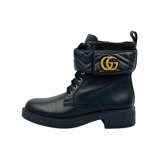 Gucci Marmont Double-G Ankle Leather Boots (Size 39/39.5)