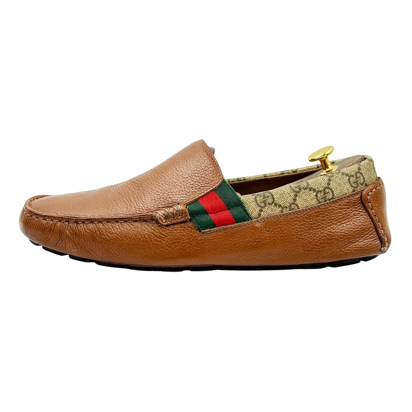 Gucci Men's Brown GG Supreme Canvas Loafers (Size 42.5)