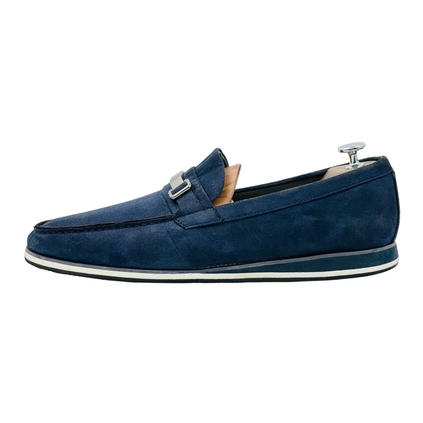 Calvin Klein Men's Blue Suede Loafers (Size 44)