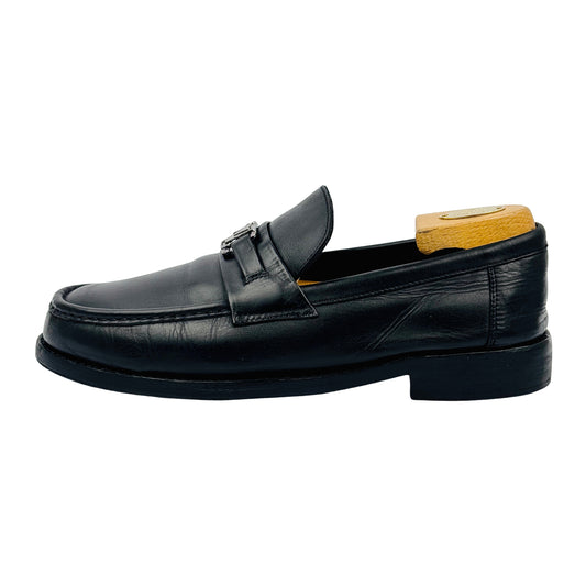 Louis Vuitton Men's Black Leather Major Loafers (Size 44/44.5)