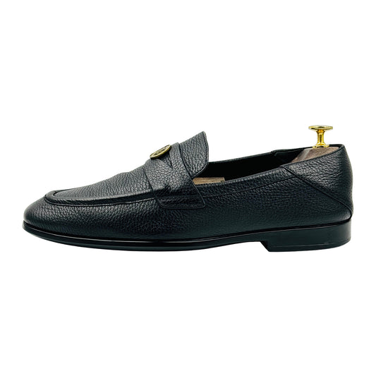 Tod's Men's Black Grain Leather Penny Loafers (Size 42/42.5)