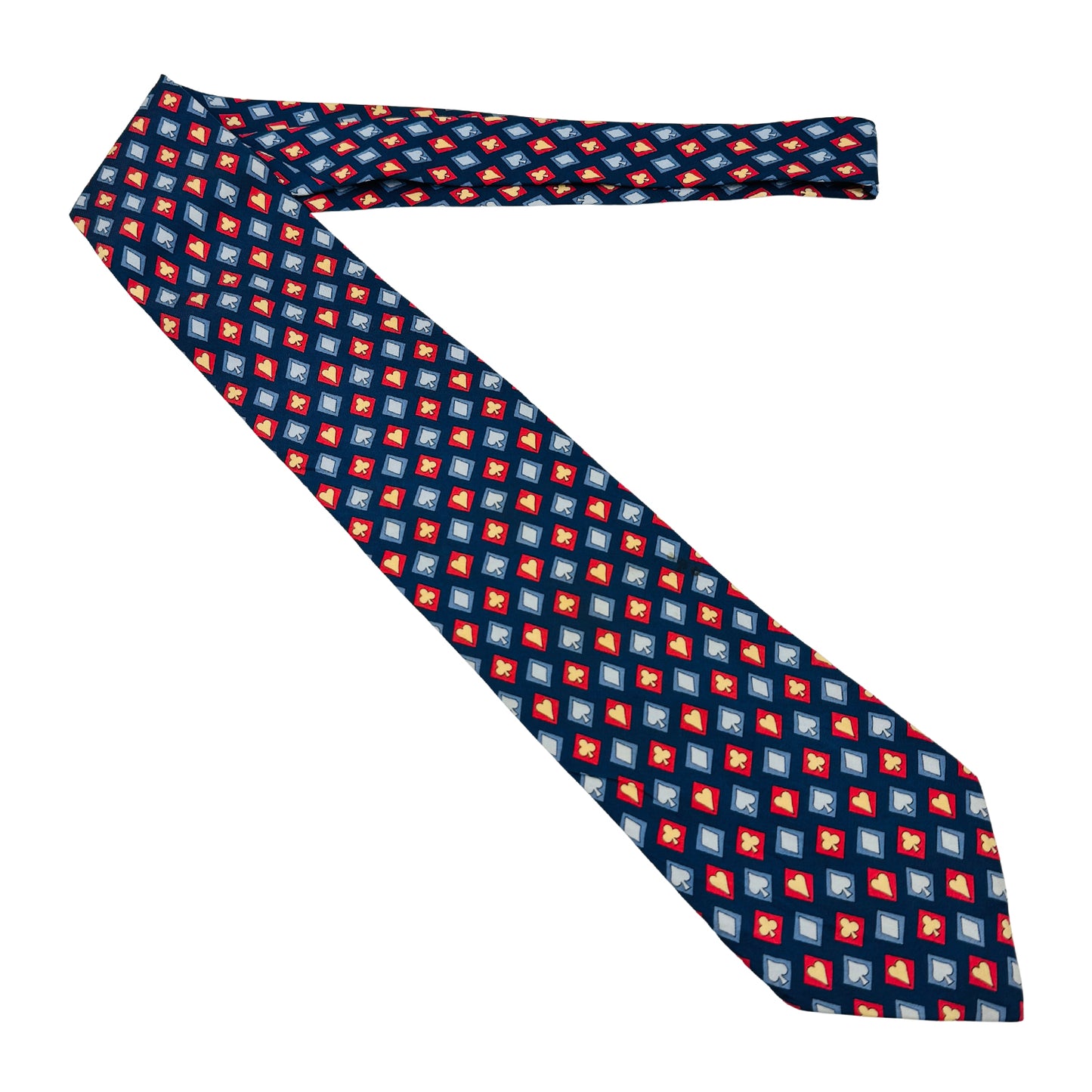 Gucci Navy Blue 'Playing Card Suit Pattern' Tie (Size Regular)