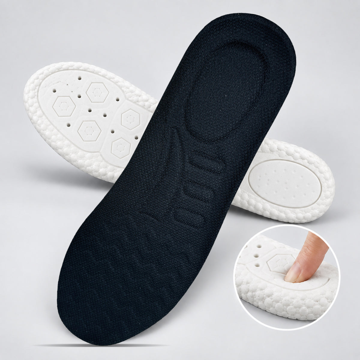 Breathable Latex Comfort Insole - White/Black