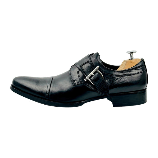 Gucci Black Leather Single Monk-Strap Shoes (Size 42/42.5)